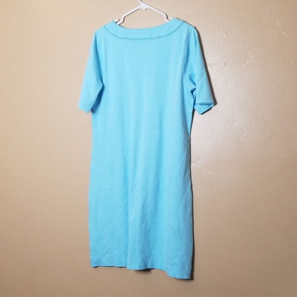 Talbots aqua blue cotton dress - Picture 5 of 8